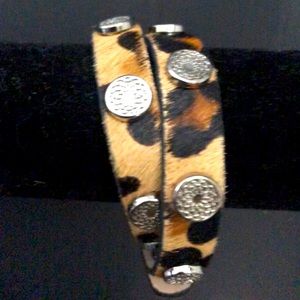 Animal print leather wrap